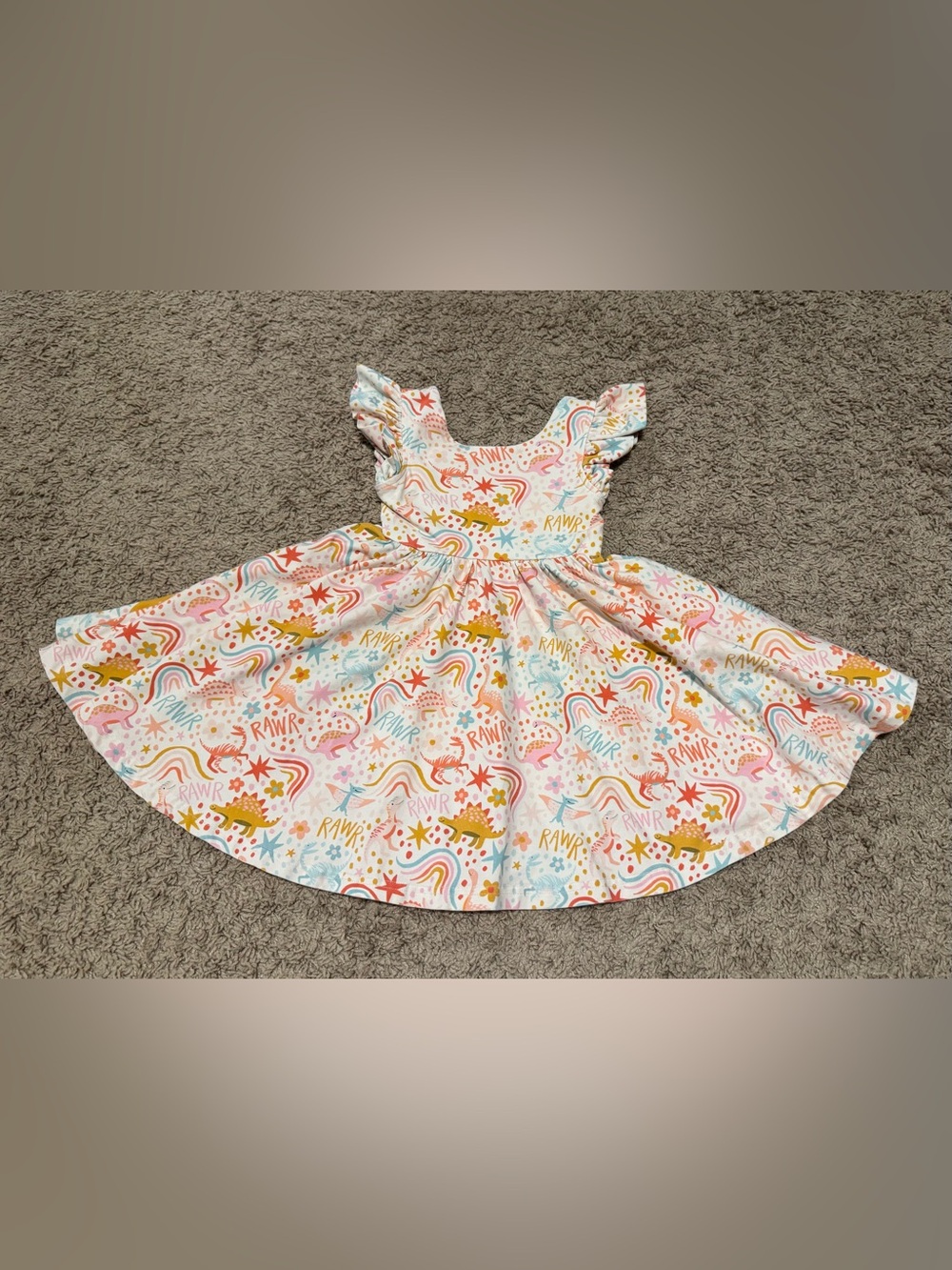 Ollie Jay pink dinosaur twirl dress